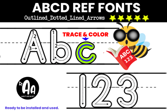 Download Abcd Ref Outlined Dotted Arrows Lined - Outline Collection